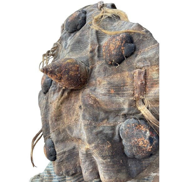 African Tribal Mask With Cowrie Shells Handcrafted Wooden Wall Decor - Picture 16 of 16